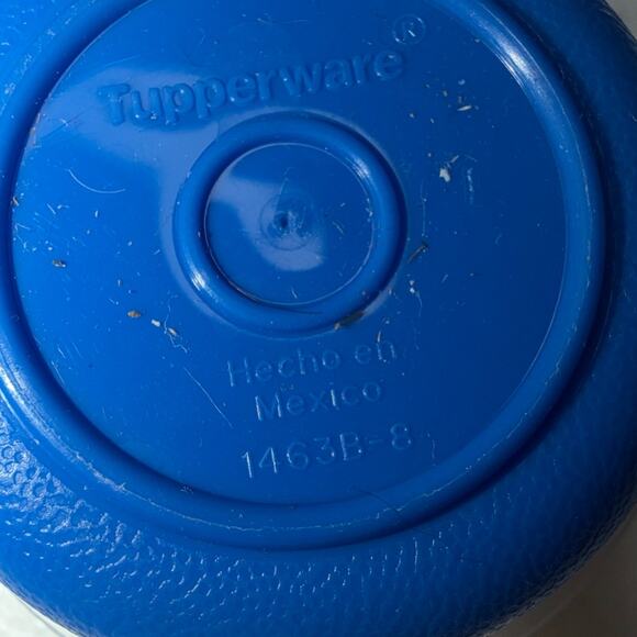 Vintage Set 4 Tupperware Mini Bowls Smidgets Pill Box 1oz 1463 Blue Sheer Lid - Picture 2 of 6